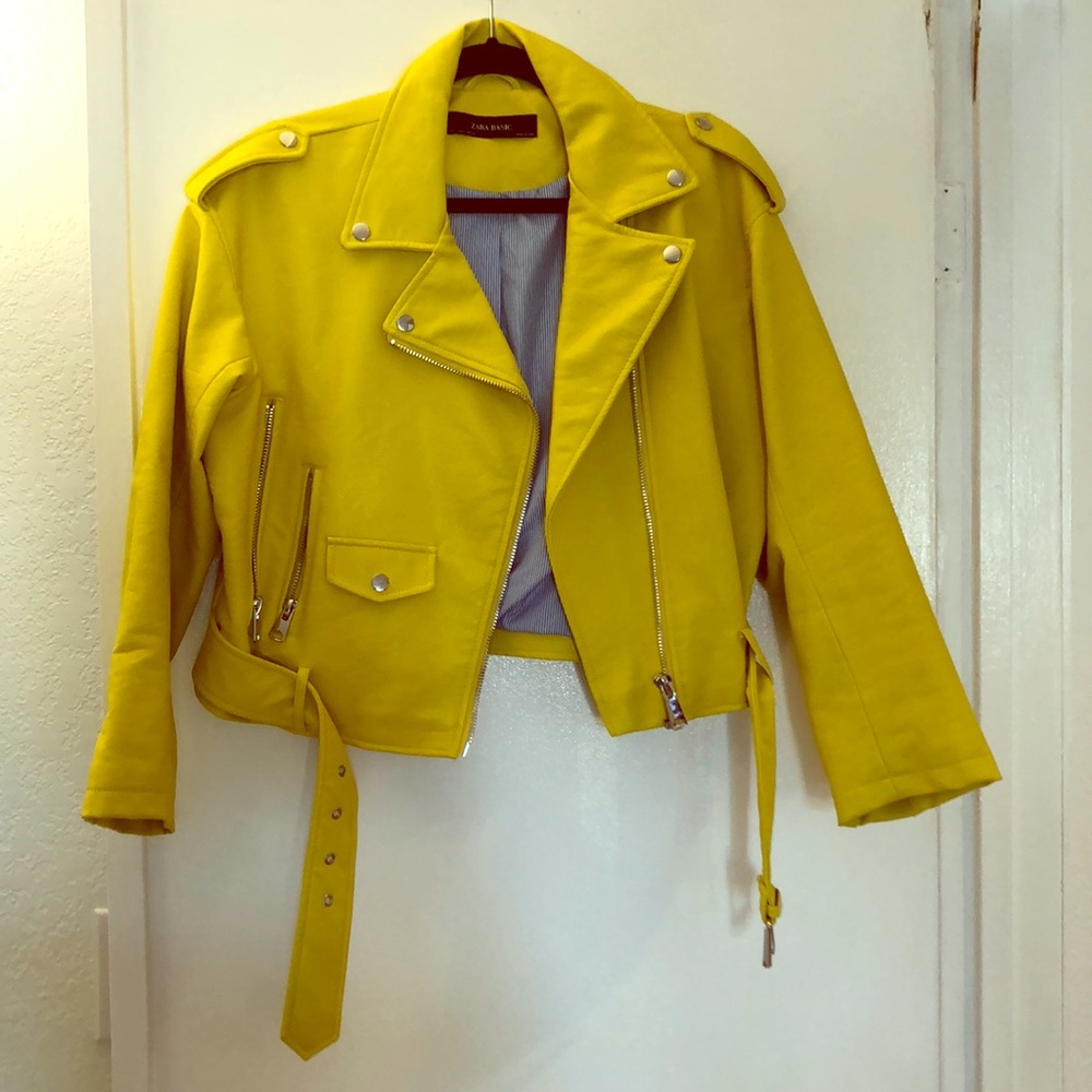 Zara Faux leather crop jacket